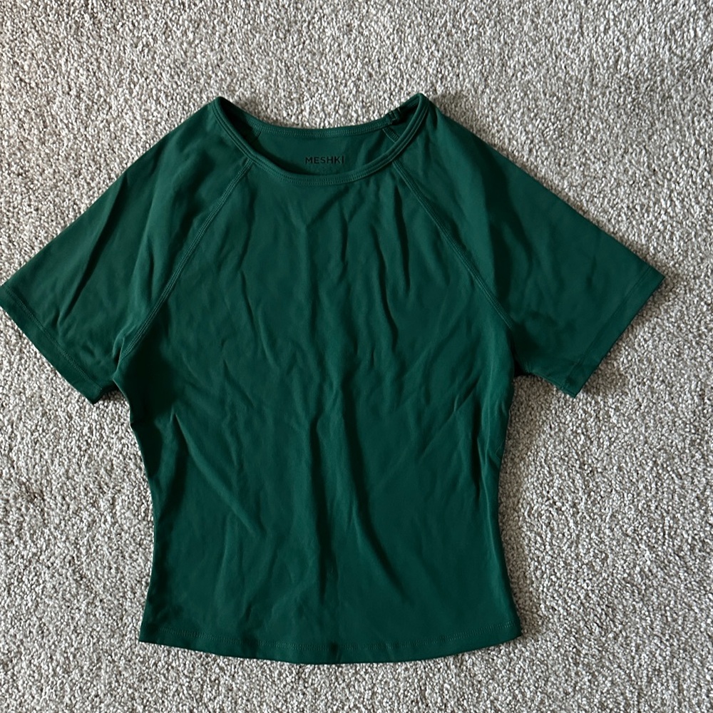 Meshki Forest Green Short Sleeve Top